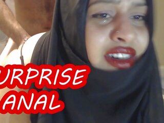 Smertefull overraskelse anal med gift hijab kvinne &excl;